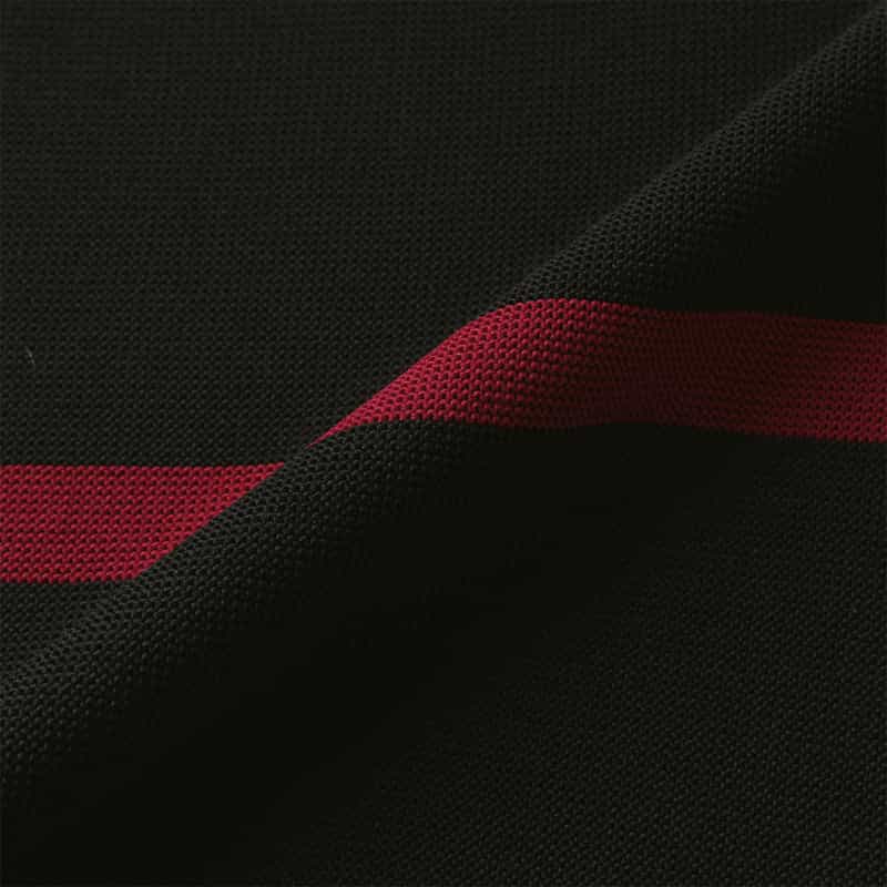 BARNEYS NEW YORK ウォッシャブル マルチカラーライン リブニットフレアドレス BLACK