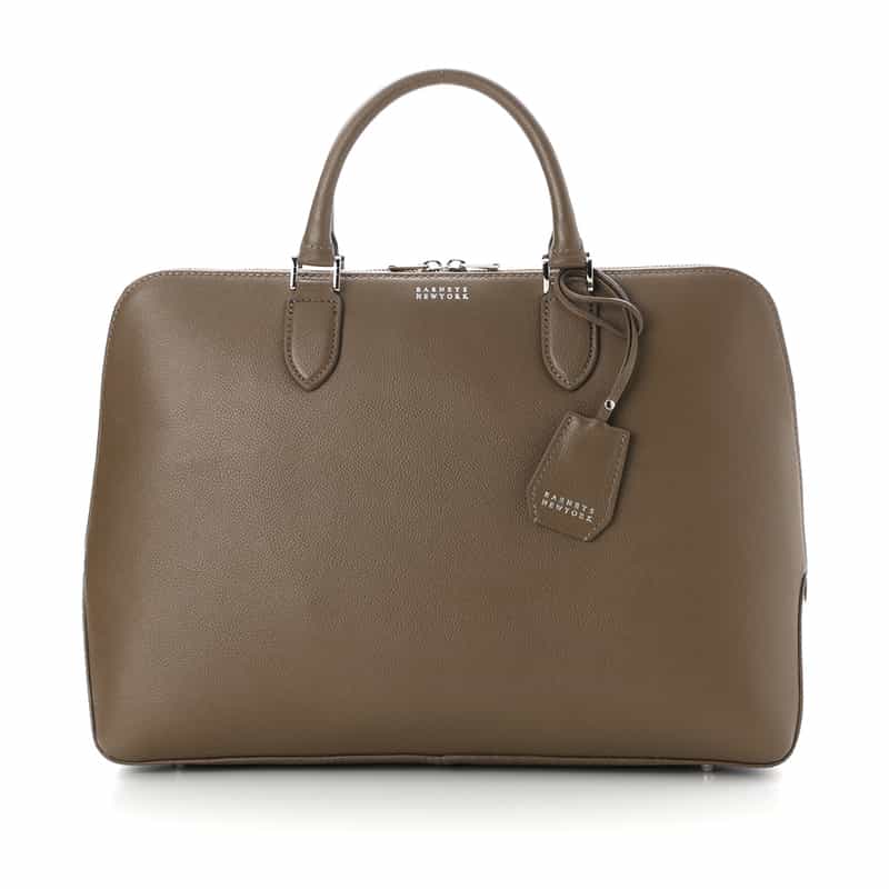 BARNEYS NEW YORK ラウンドジップブリーフケース BEIGE