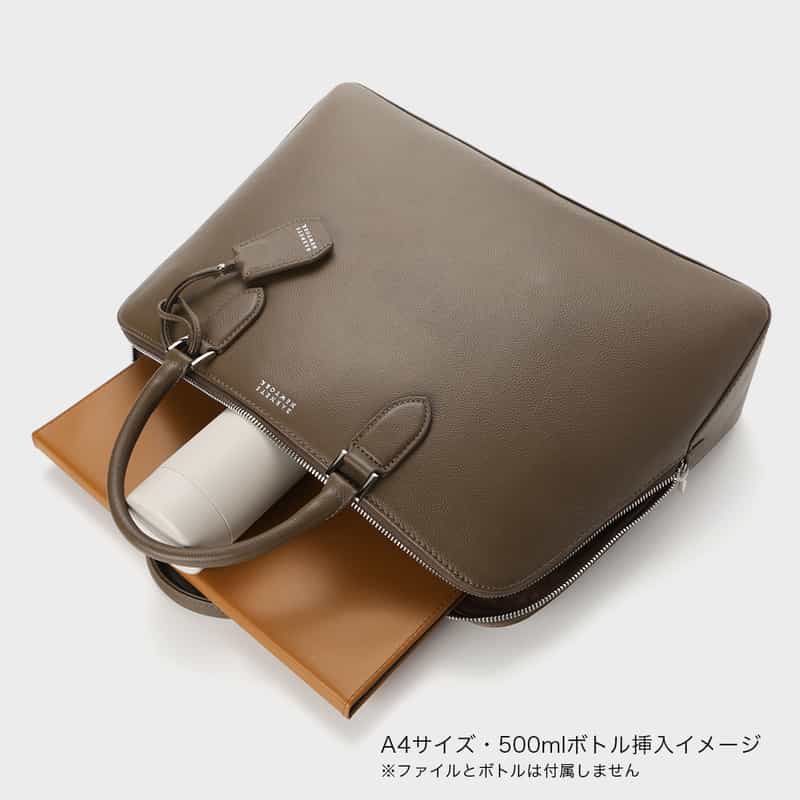 BARNEYS NEW YORK ラウンドジップブリーフケース BEIGE
