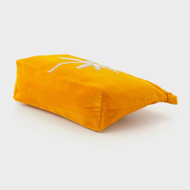 OLIVIA DAR OLIVIA DAR ＜オリビア ダール＞ ベルベット素材ビーズ刺繍ポーチ ORANGE