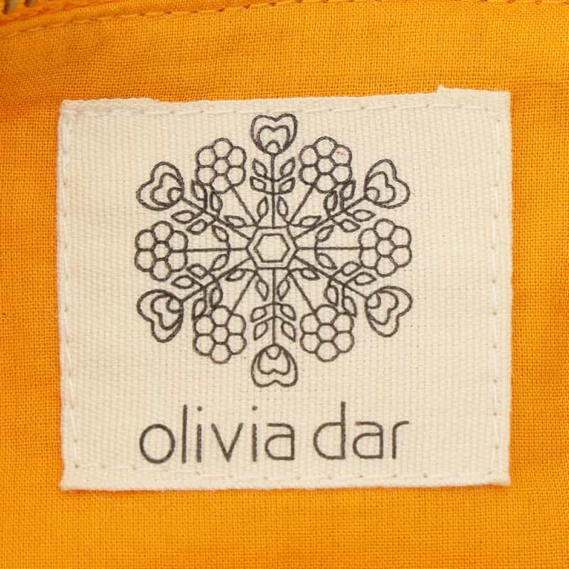 OLIVIA DAR OLIVIA DAR ＜オリビア ダール＞ ベルベット素材ビーズ刺繍ポーチ ORANGE