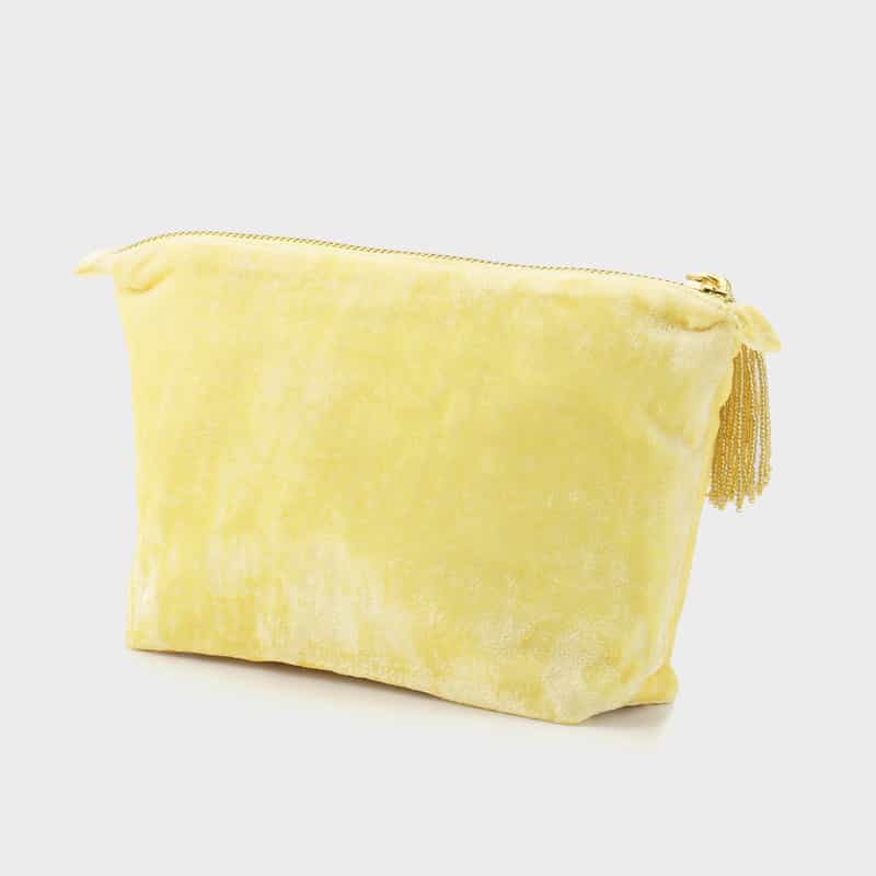 OLIVIA DAR OLIVIA DAR ＜オリビア ダール＞ ベルベット素材ビーズ刺繍ポーチ YELLOW