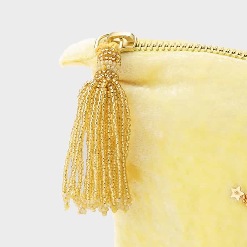 OLIVIA DAR OLIVIA DAR ＜オリビア ダール＞ ベルベット素材ビーズ刺繍ポーチ YELLOW