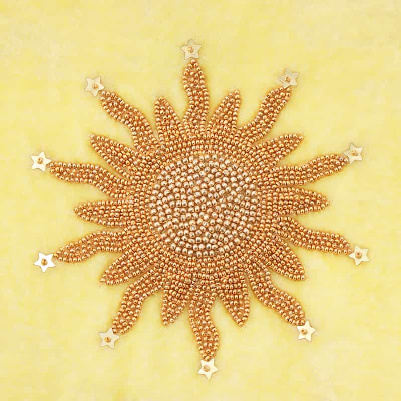 OLIVIA DAR OLIVIA DAR ＜オリビア ダール＞ ベルベット素材ビーズ刺繍ポーチ YELLOW