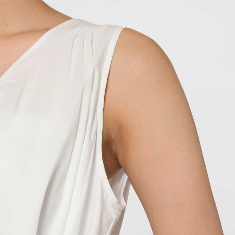 BARNEYS NEW YORK ウォッシャブル バックレースアップデザイン Aラインドレス WHITE