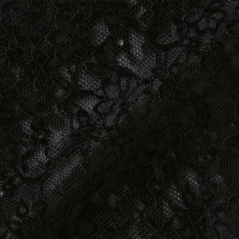 BARNEYS NEW YORK ウォッシャブル レース素材 フレアスリーブカットソー BLACK