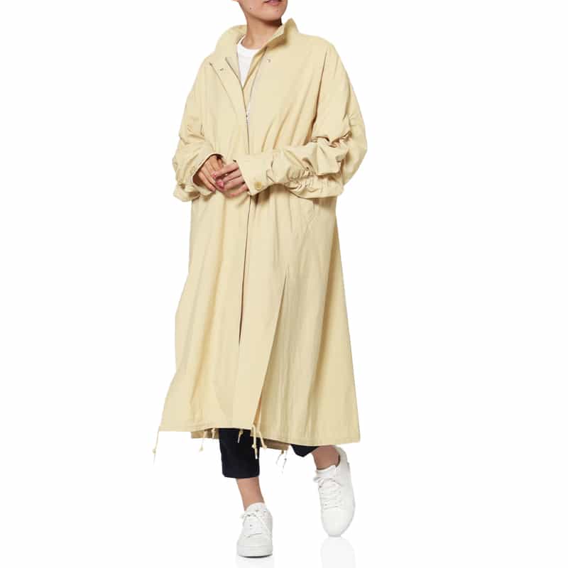 ギャザースリーブ ボリュームロングコート