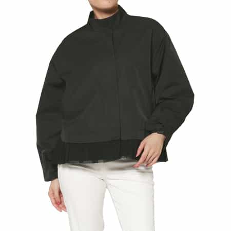 ジップアップ チュールヘム ブルゾン