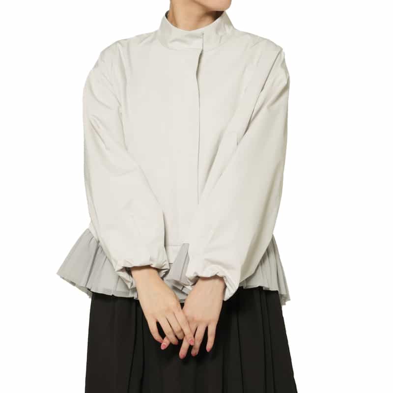 ジップアップ チュールヘム ブルゾン