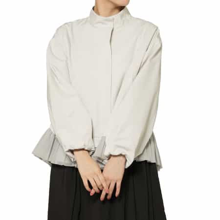 ジップアップ チュールヘム ブルゾン