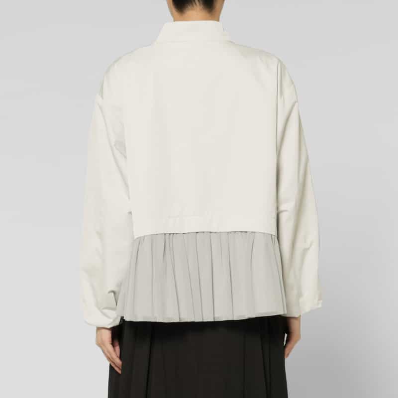 BARNEYS NEW YORK ジップアップ チュールヘム ブルゾン LT GRAY