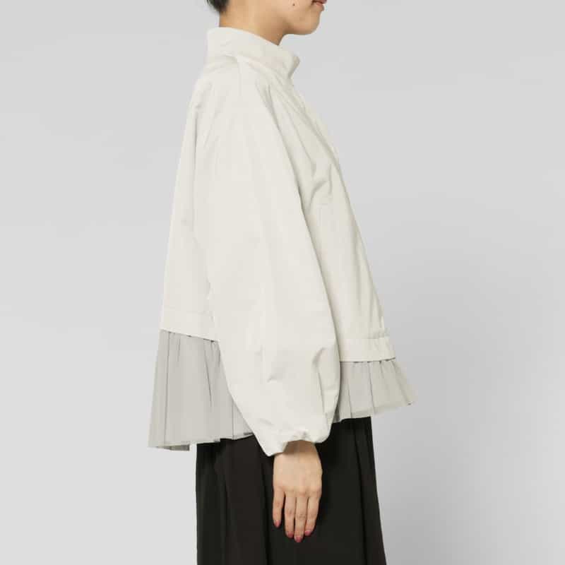 BARNEYS NEW YORK ジップアップ チュールヘム ブルゾン LT GRAY