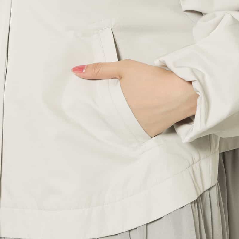 BARNEYS NEW YORK ジップアップ チュールヘム ブルゾン LT GRAY