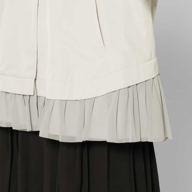 BARNEYS NEW YORK ジップアップ チュールヘム ブルゾン LT GRAY