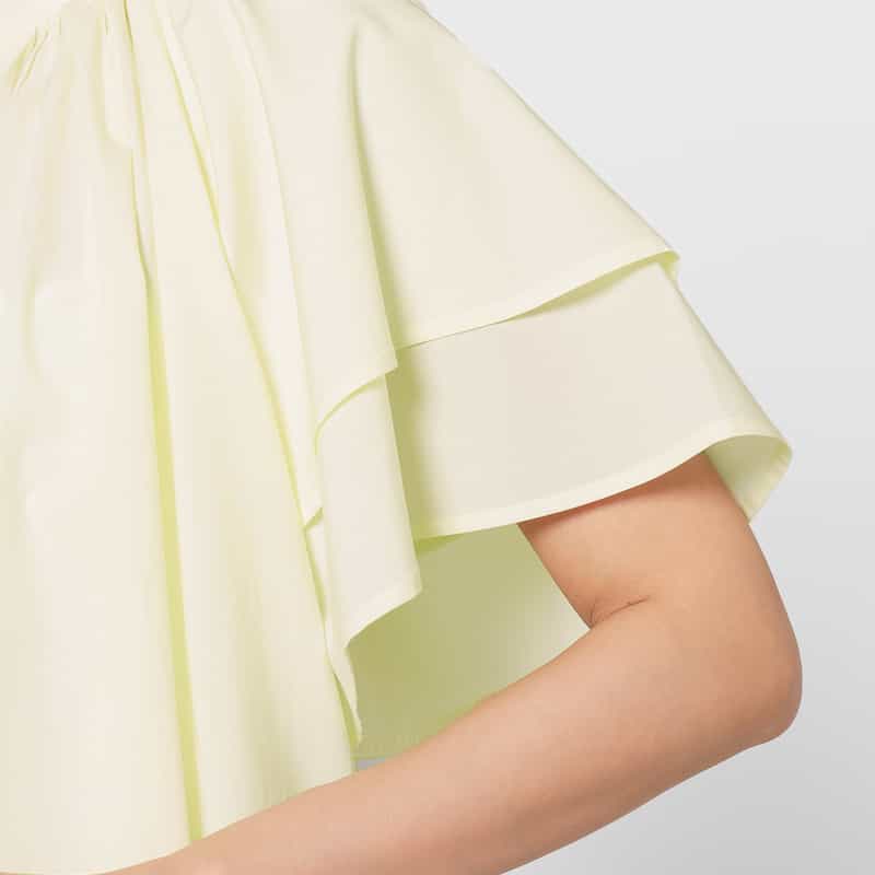 BARNEYS NEW YORK ウォッシャブル フレアスリーブ ボウタイブラウス IVORY