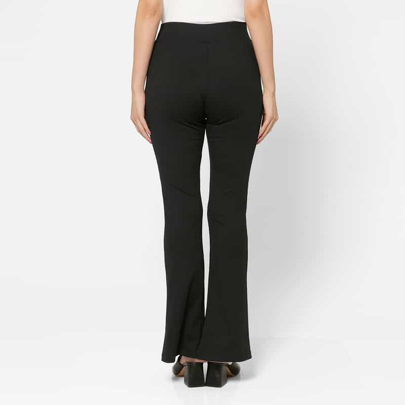 NYLORA NYLORA＜ナイロラ＞ フロントスリット入りフレアパンツ BLACK