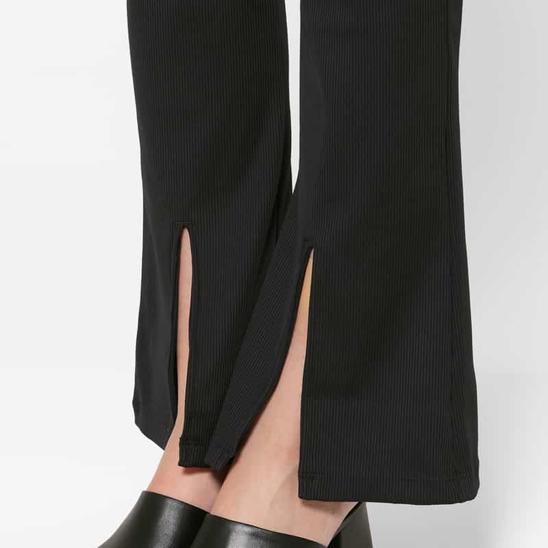 NYLORA NYLORA＜ナイロラ＞ フロントスリット入りフレアパンツ BLACK