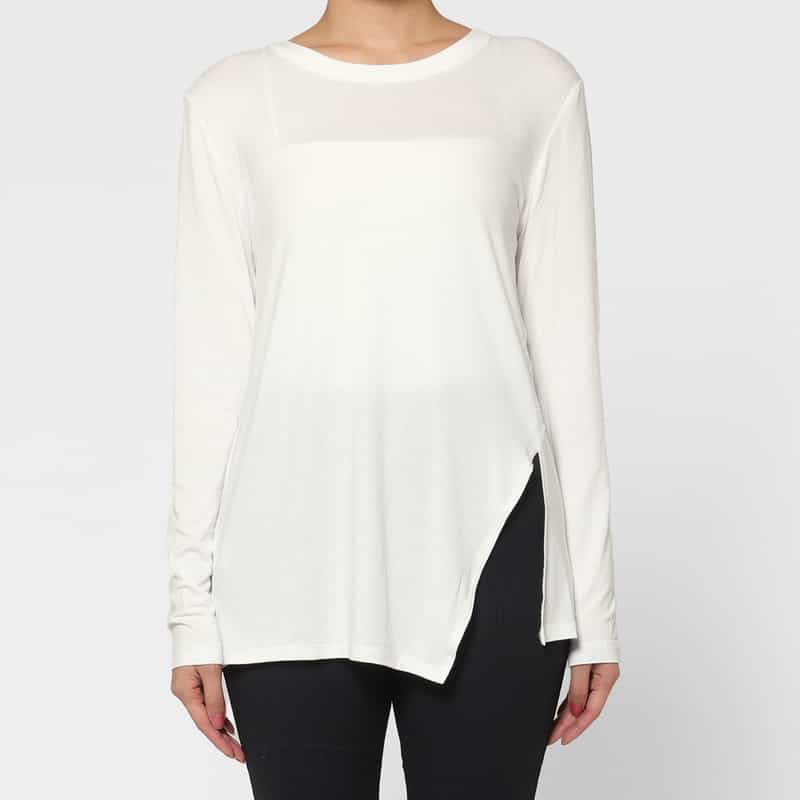 NYLORA NYLORA＜ナイロラ＞ シアー素材ロングスリーブカットソー WHITE