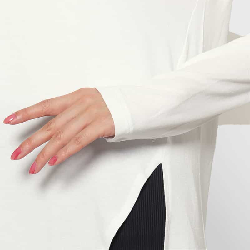 NYLORA NYLORA＜ナイロラ＞ シアー素材ロングスリーブカットソー WHITE