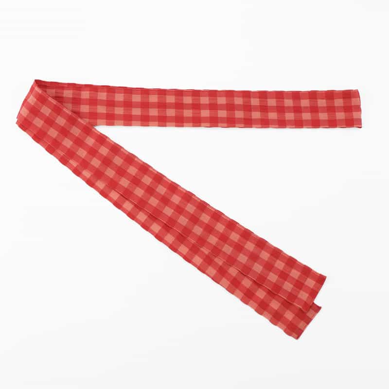 BARNEYS NEW YORK セットアップ ウォッシャブル ギンガムチェックリボンブラウス RED