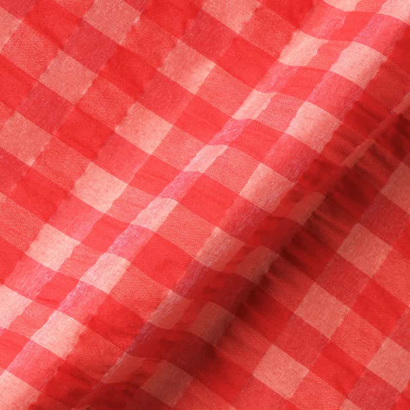 BARNEYS NEW YORK セットアップ ウォッシャブル ギンガムチェックロングスカート RED