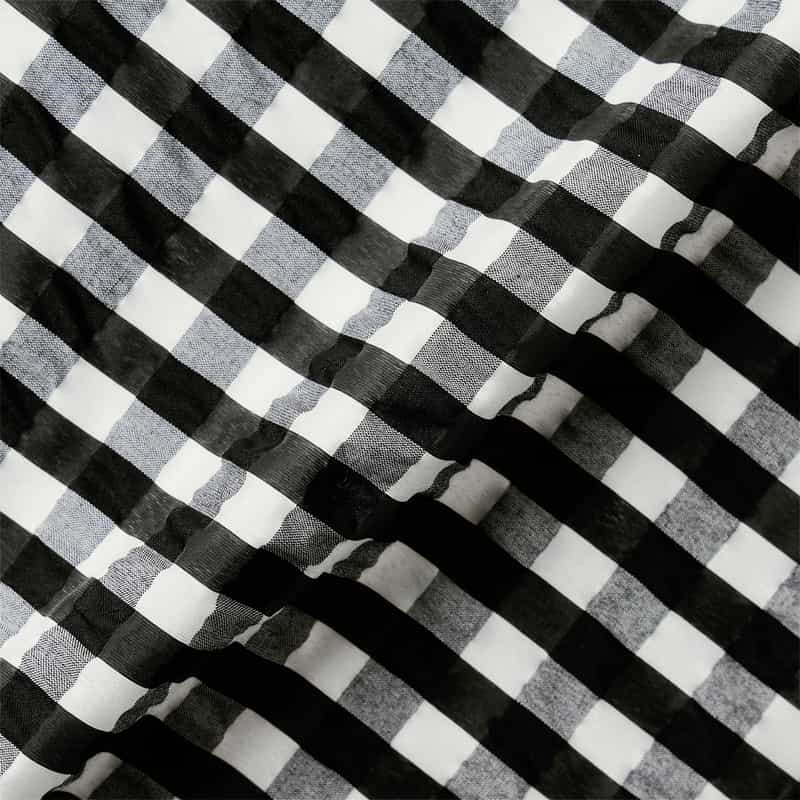 BARNEYS NEW YORK セットアップ ウォッシャブル ギンガムチェックロングスカート BLACK