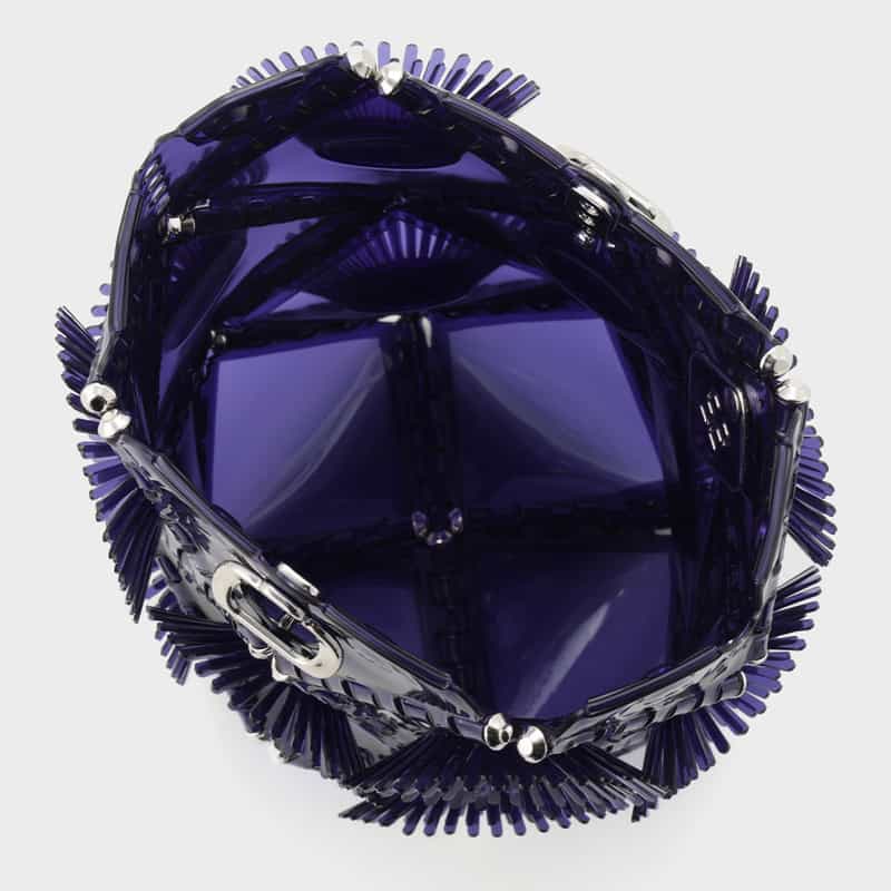 52 BY HIKARUMATSUMURA 52 BY HIKARUMATSUMURA＜ゴジュウニ バイ ヒカルマツムラ＞ バケットバッグ"SABOTEN" NAVY