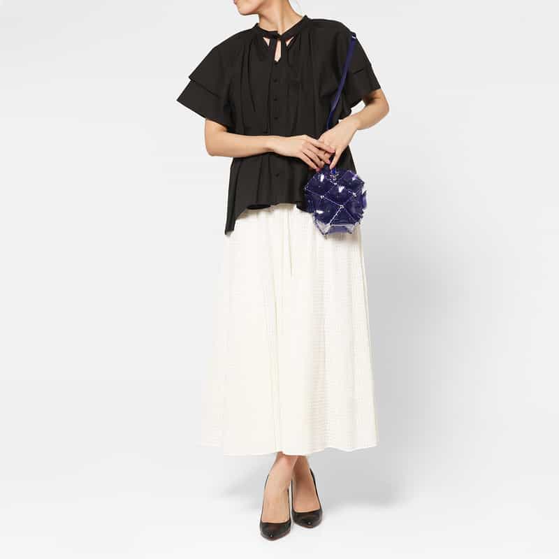 52 BY HIKARUMATSUMURA 52 BY HIKARUMATSUMURA＜ゴジュウニ バイ ヒカルマツムラ＞ バケットバッグ"SABOTEN" NAVY