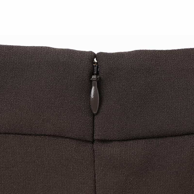 BARNEYS NEW YORK ゴールドボタンデザイン ショルダーロングドレス BROWN