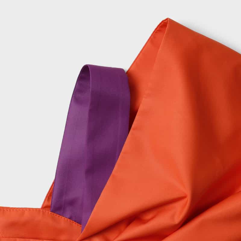 BARNEYS NEW YORK バイカラー タフタ素材オフショルダードレス ORANGE