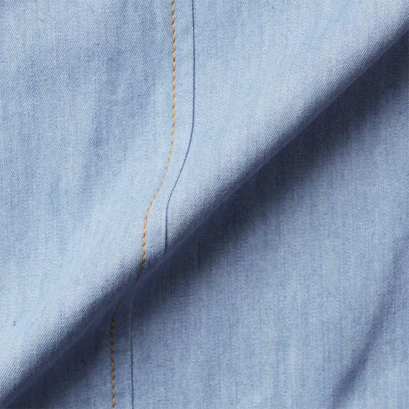 BARNEYS NEW YORK ウォッシャブル デニム素材 パフスリーブオールインワン LIGHT BLUE