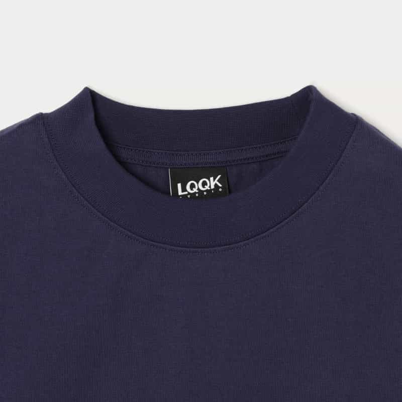 LQQK STUDIO LQQK STUDIO＜ルックスタジオ＞ ロゴ入りプリントTシャツ BLUE