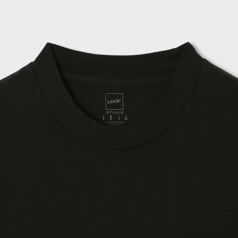 LQQK STUDIO LQQK STUDIO＜ルックスタジオ＞ ロゴ入りプリントTシャツ BLACK