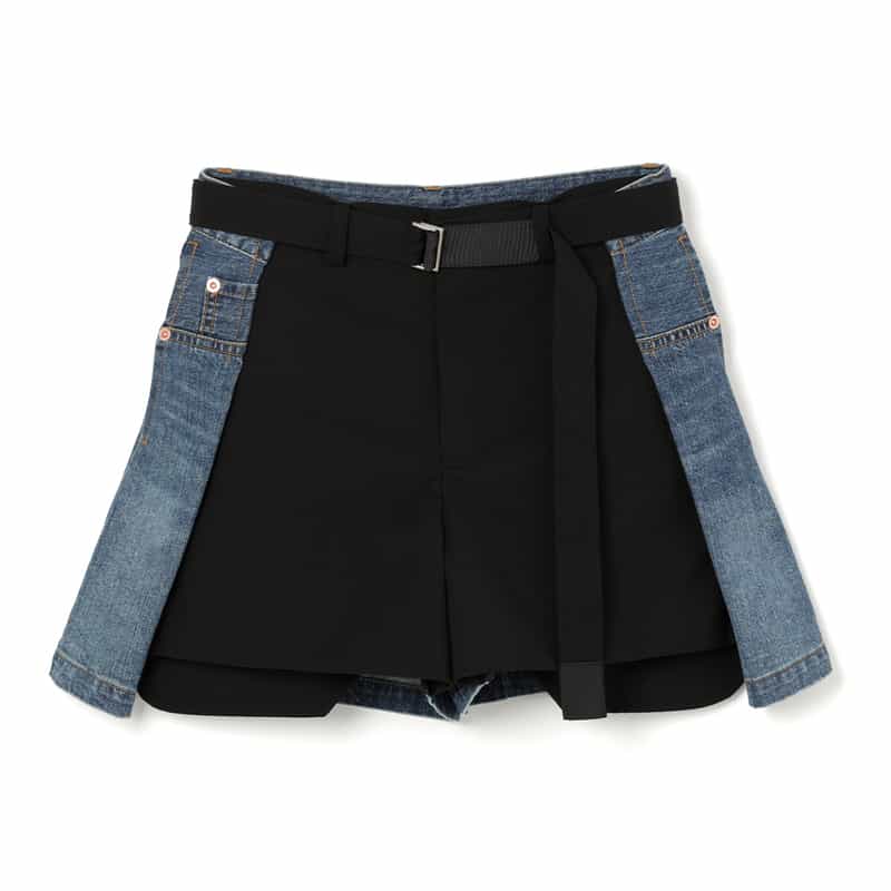 SACAI＜サカイ＞ コンビネーションデニムショーツ