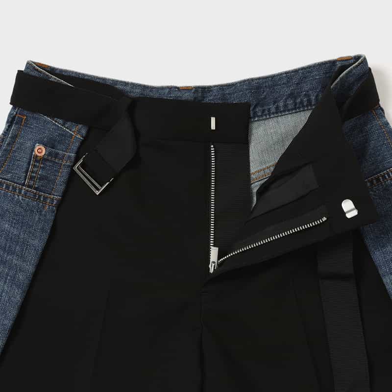 SACAI SACAI＜サカイ＞ コンビネーションデニムショーツ BLACK