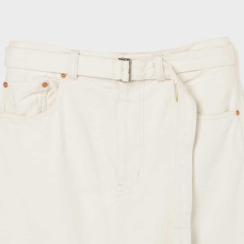 SACAI SACAI＜サカイ＞ プリーツ入りデニムスカート OFF WHITE