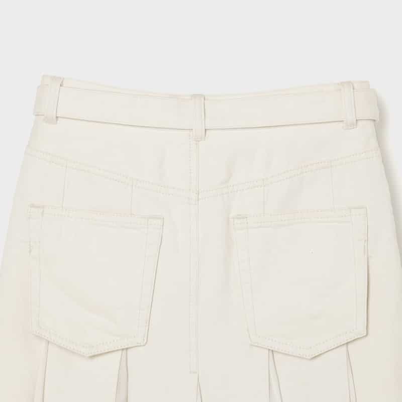 SACAI SACAI＜サカイ＞ プリーツ入りデニムスカート OFF WHITE