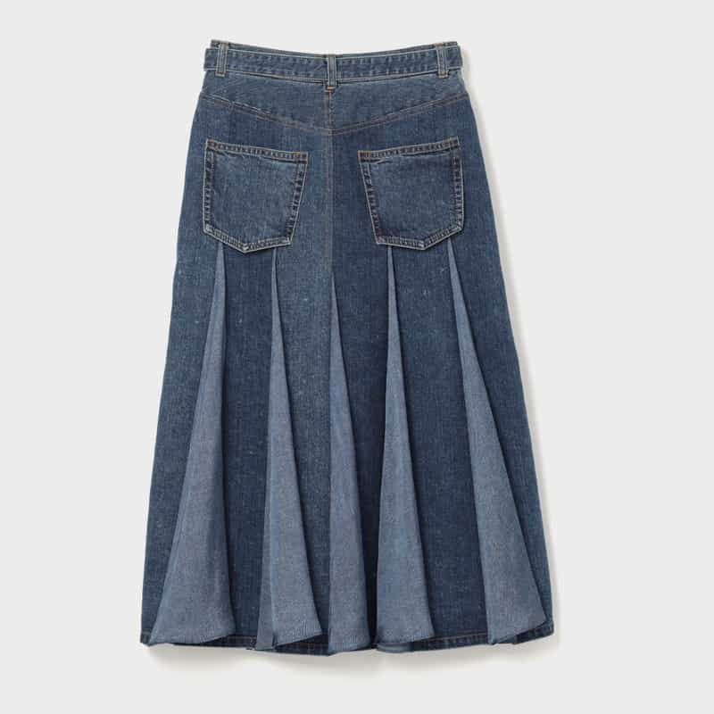 SACAI SACAI＜サカイ＞ プリーツ入りデニムスカート BLUE