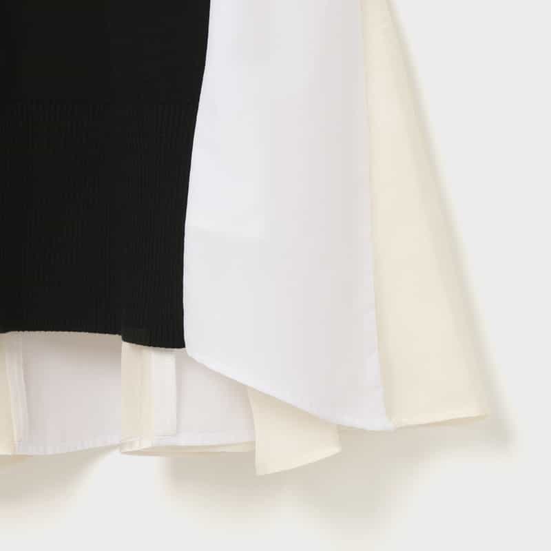 SACAI SACAI＜サカイ＞ コンビネーションショートスリーブニットドレス OFF WHITE