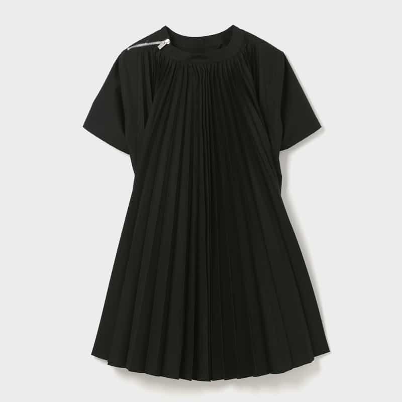 SACAI SACAI＜サカイ＞ バックプリーツ入りグラフィックドレス BLACK