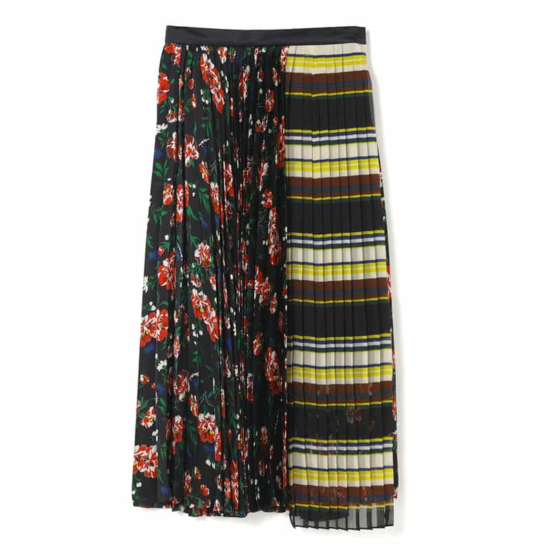 SACAI SACAI＜サカイ＞ プリーツ入りロングスカート BLACK