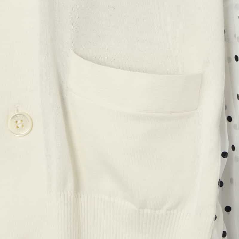 SACAI SACAI＜サカイ＞ コンビネーション ニットカーディガン WHITE