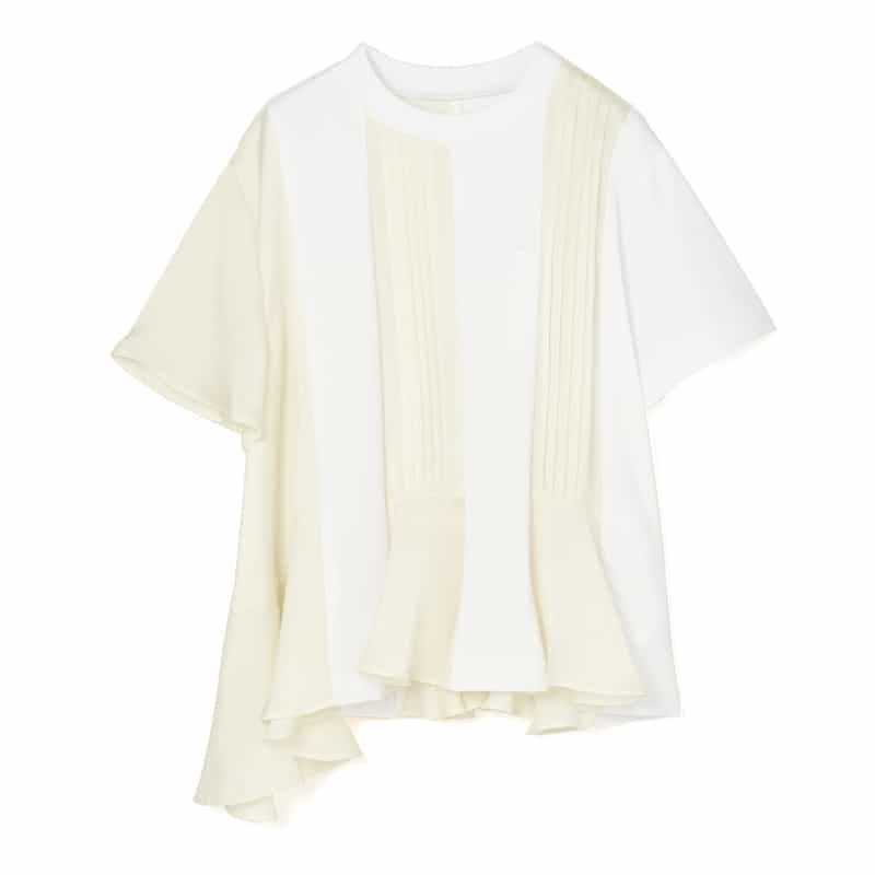 SACAI＜サカイ＞ コンビネーション プリーツ入りTシャツ