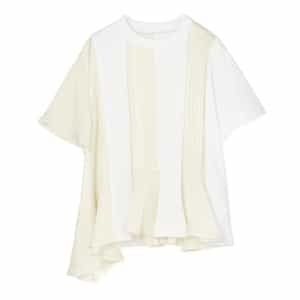 SACAI＜サカイ＞ コンビネーション プリーツ入りTシャツ