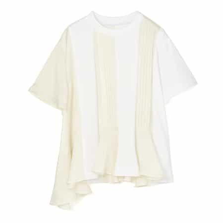 SACAI＜サカイ＞ コンビネーション プリーツ入りTシャツ