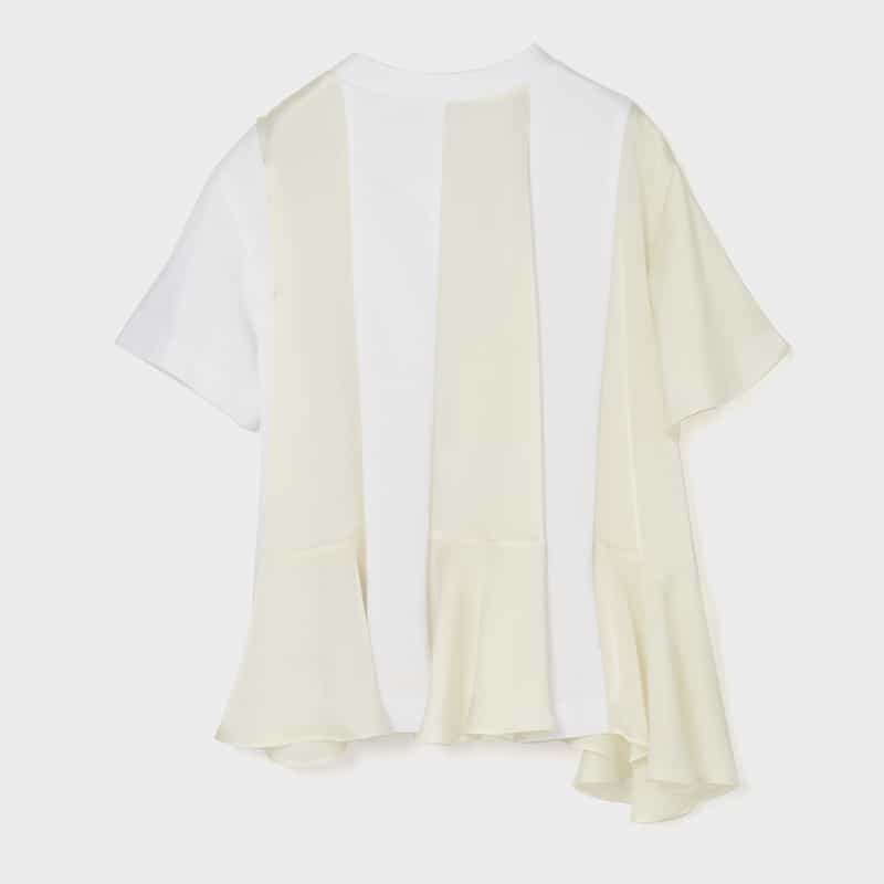 SACAI SACAI＜サカイ＞ コンビネーション プリーツ入りTシャツ WHITE