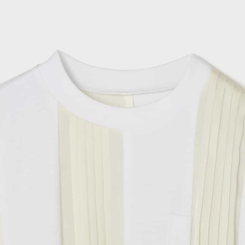SACAI SACAI＜サカイ＞ コンビネーション プリーツ入りTシャツ WHITE