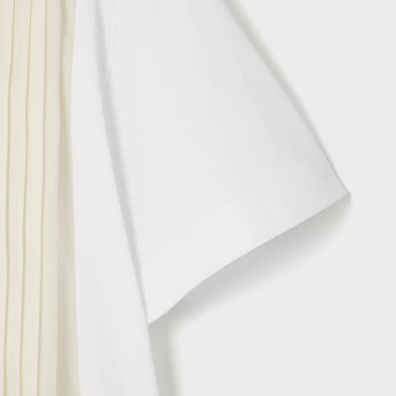 SACAI SACAI＜サカイ＞ コンビネーション プリーツ入りTシャツ WHITE