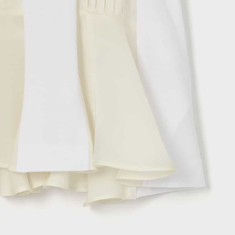 SACAI SACAI＜サカイ＞ コンビネーション プリーツ入りTシャツ WHITE