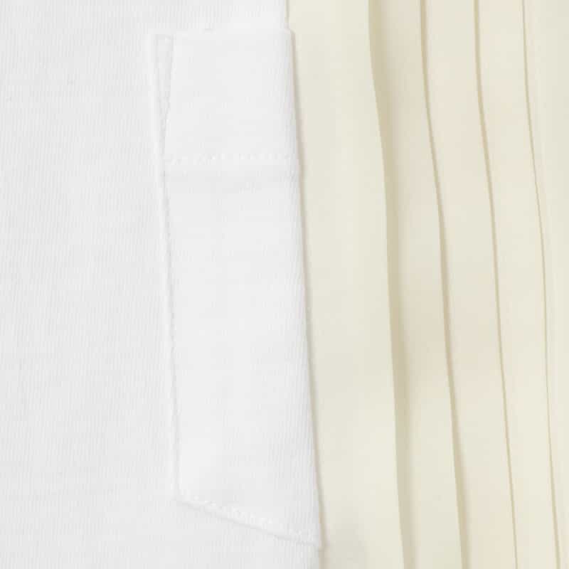 SACAI SACAI＜サカイ＞ コンビネーション プリーツ入りTシャツ WHITE